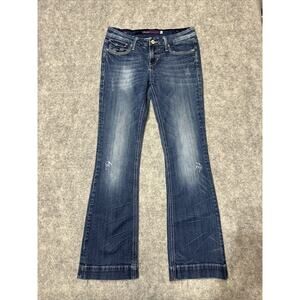 VIGOSS Women's Flare Jeans Size‎ 3 Blue Med Wash Distressed Denim